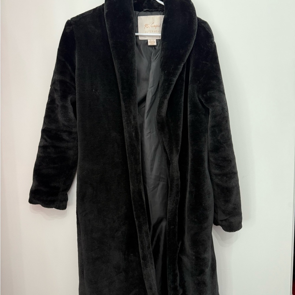 Revamped Long Black Teddy Jacket